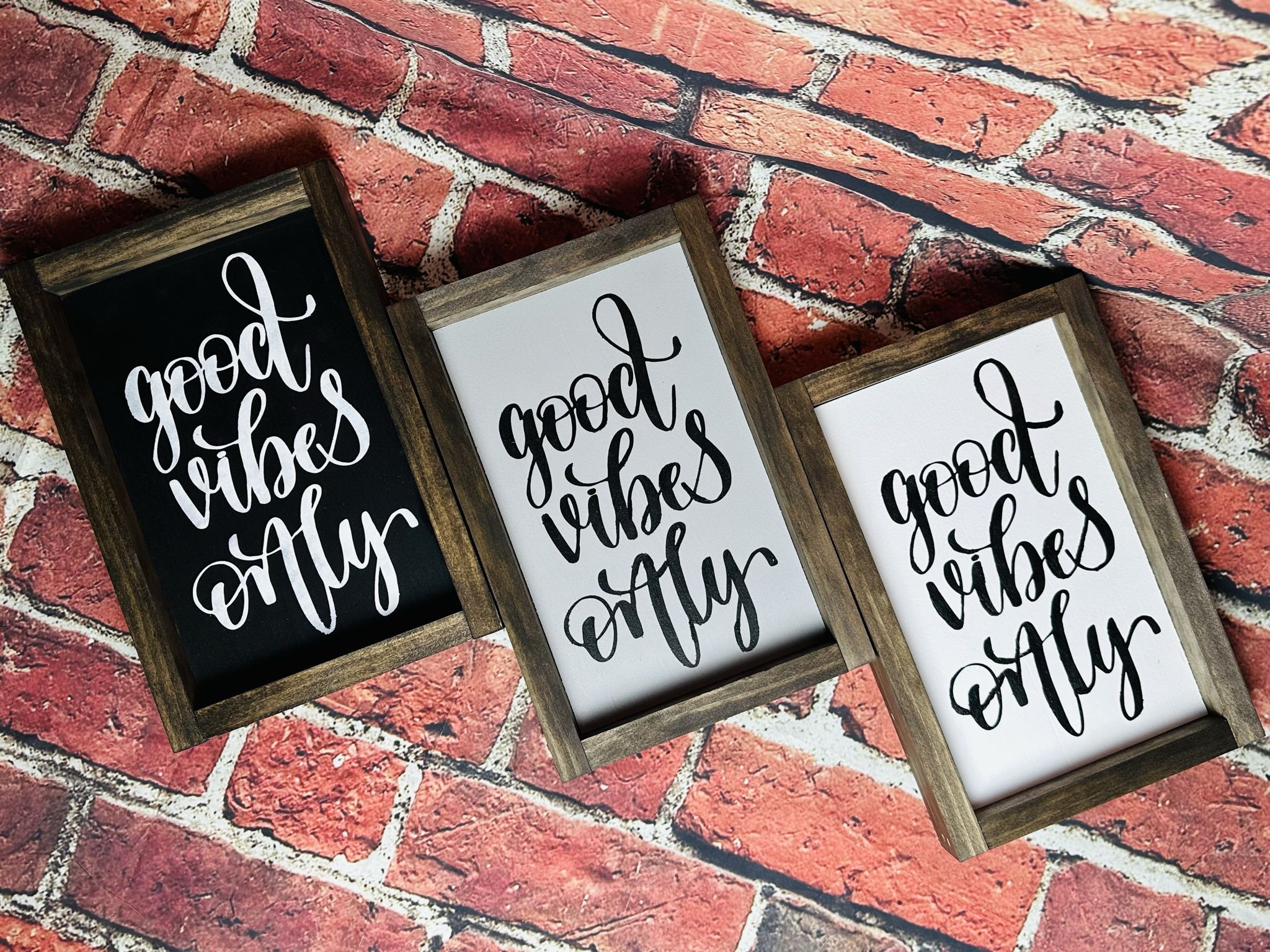 Good Vibes Only Wood Framed Signs