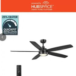 Driskol 60 in. White Color Changing LED Matte Black Smart Ceiling Fan with Light