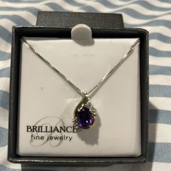 Amethyst Pendant With Chain