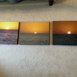 Captiva/Sanibel Gulf Of Mexico Sunset- Canvas 16x20 Series If Three Photographs 