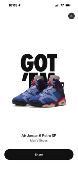 Air Jordan 6 Retro Men's Sneakers “Awake” Midnight Navy Mens size 8 ..350$Queens pick up
