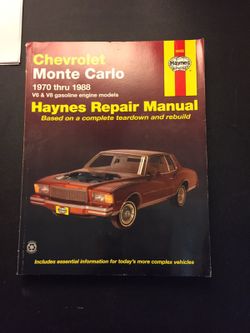70-88 chevy monte carlo repair manual