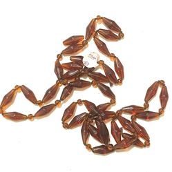41 Amber Glass Bicone Beads
