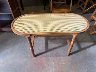 Oval Coffee Table with Glass Top, 40" Solid Wood Coffee Table, Tempered Glass Top,(40”x22”x18”)
