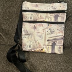 Paris Themed Artisan Handmade Crossbody Purse