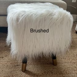 Faux Fur Ottoman