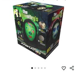 ANIMAT3D Mindscope The Hauntley's Talking Animated Haunted Head with Built in Projector & Speaker Plug'n
