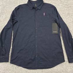 Lululemon All Town Buttondown Shirt Mens XL Blue Button Up Long Sleeve Logo 