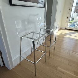 Pair Of 2 Acrylic Barstools 