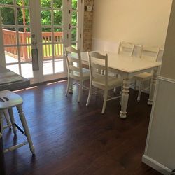 Seldon’s Kitchen table W/ Insert, Chairs and Stools