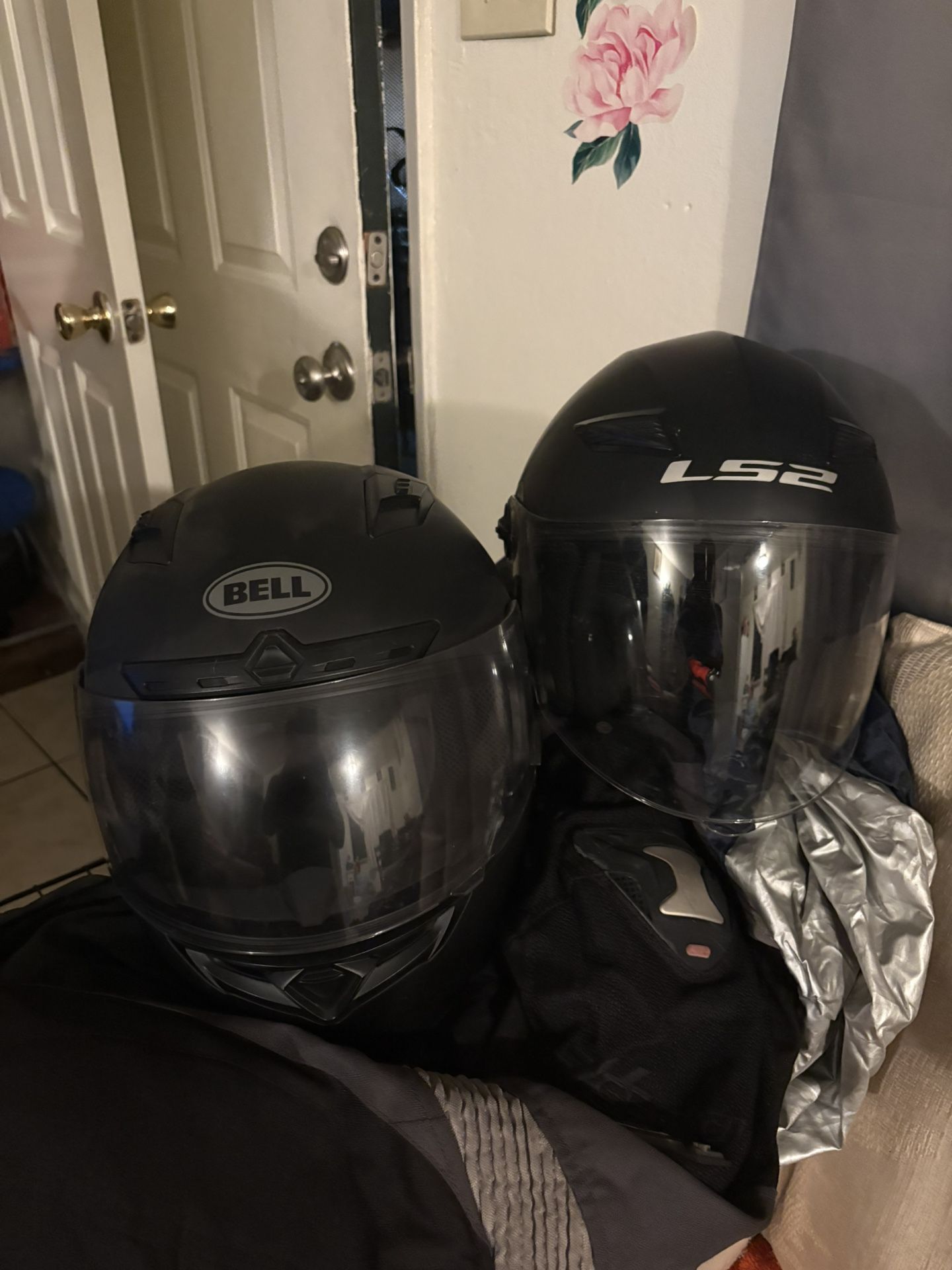 motorcycle helmets, gloves, jacket, cover and battery