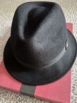 SCALA Men’s Wool Felt Snap Elegant Black Brim Hat.  