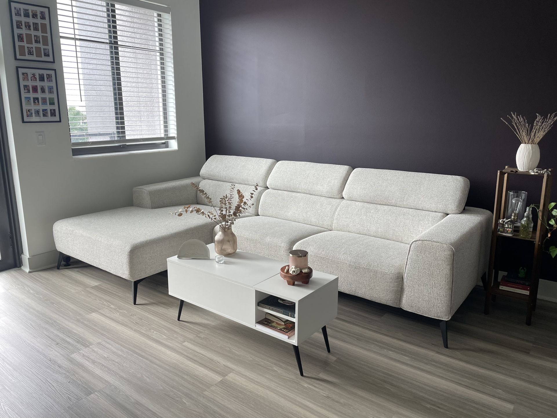Alina Beige Fabric Left Chaise Sectional
