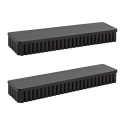 Kate and Laurel Black Floating Ledge Shelf Set of 2 – Ribbed/Scalloped Style