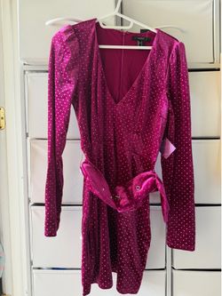 F21 Purple Rhinestone Party Collection Velvet Dress Size S