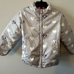 GAP Disney Minnie Mouse Girls Reversible Puffer Jacket Size 4