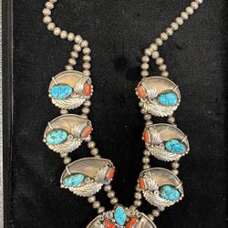 Navajo Squash Blossom Necklace 