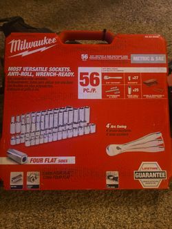 56pc versatile sockets anti roll. Wrench ready