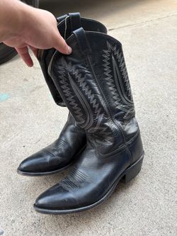 Black Leather Cowboy Boots