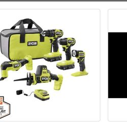 5 piece power tools With battery and charger brushless