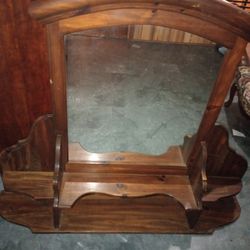 Antique Mirror With Shelves 