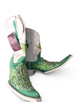 Botas El General verdes bordadas con etiqueta - Talla 8 US