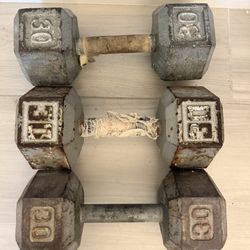 3 x 30 Lb Dumbbells
