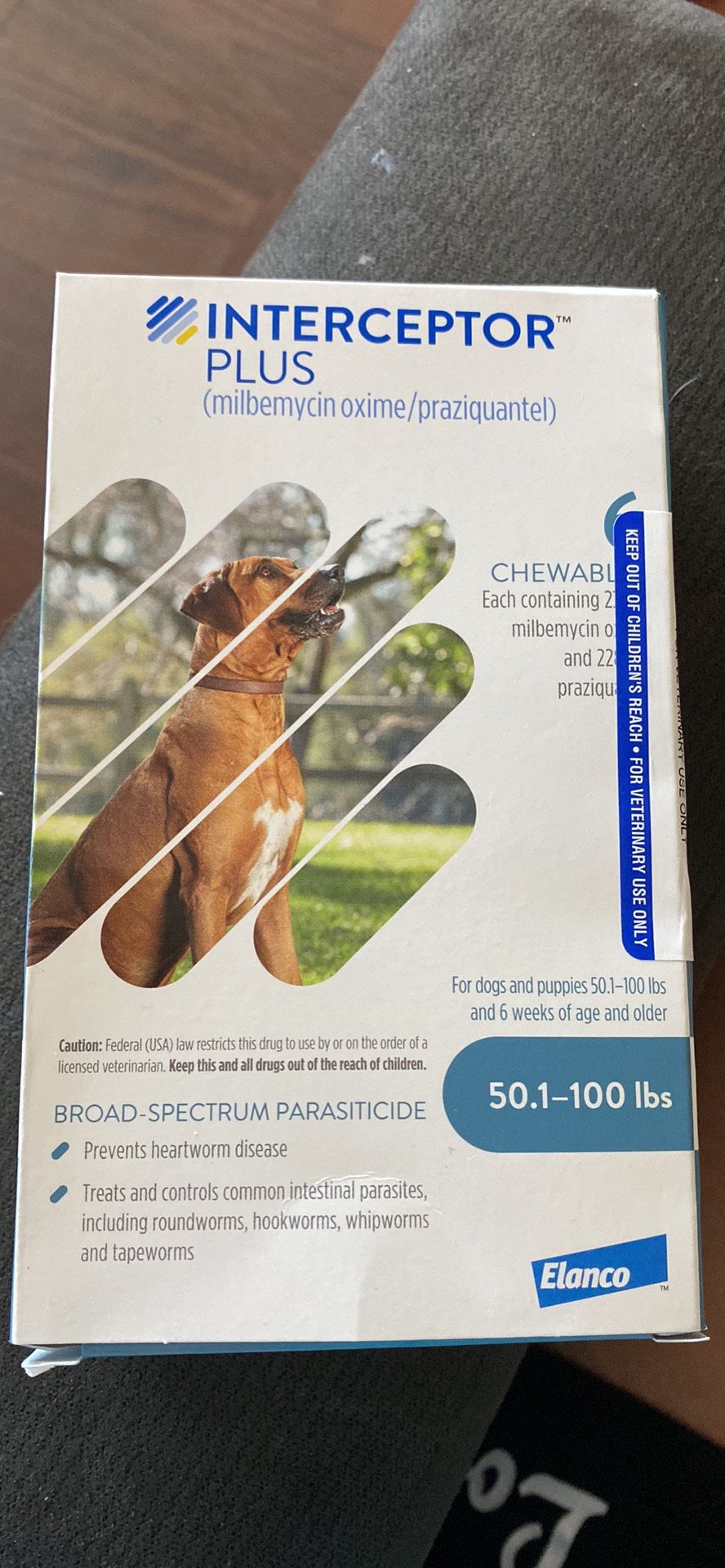 Interceptor Dewormer Chews for large dogs-6 Pack