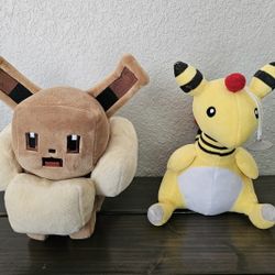 Eevee And Ampharo Plush Toys