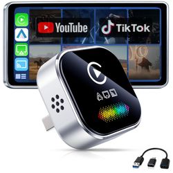 AQLUCG 2026 4-in-1 Wireless CarPlay Adapter – Brand New Sealed Box