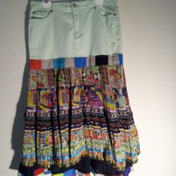 Recycled , Reinvented, One Of a Kind Skirt