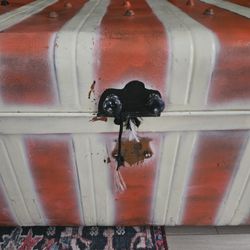 Vintage Metal Steamer Trunk