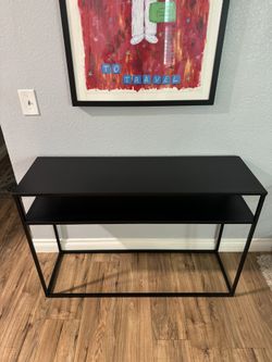 Entry Table Black Metal Console Table With Shelf