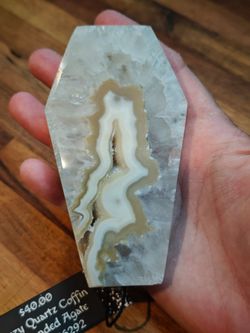 Quartz and Banded Agate Coffin