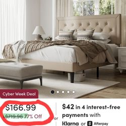 NEW Full Size Upholstered Bedframe