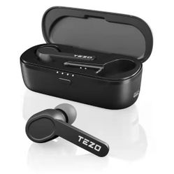 TEZO Wireless Earbuds IPX8 Waterproof Bluetooth Earphones Touch Control TWS Earbuds with Charging Case Built-in Microphone Non-Slip for Sports and Wor