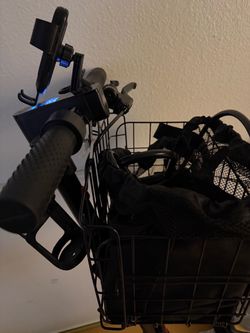 Electric Scooter with Phone Mount and Basket