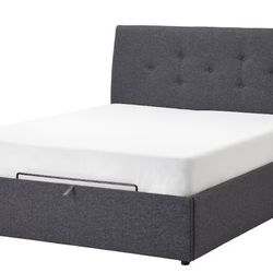 AMAZINGLY COMFORTABLE King Size Upholstered ottoman bed dark grey