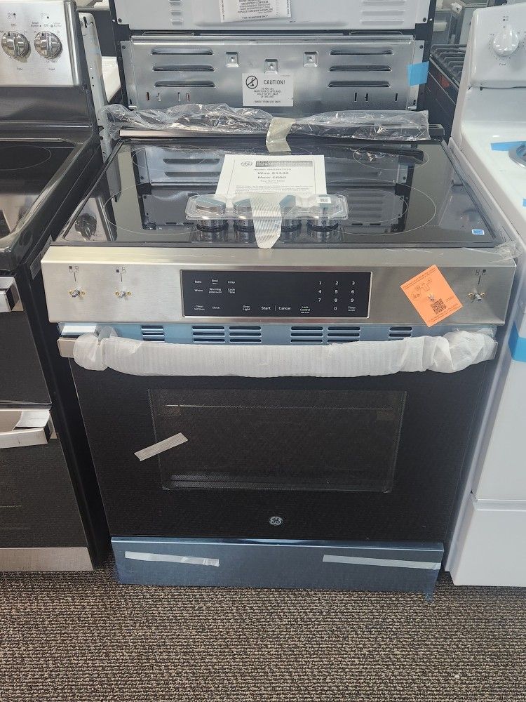 30 in. 5 Burner Flement Slide Electric Range in Stainless Steel with Crisp Mode