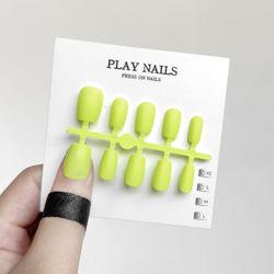 💚 Neon Yellow Press-On Nails | Matte Finish