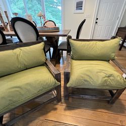 Rustic Wooden Accent Chairs $75 (both)