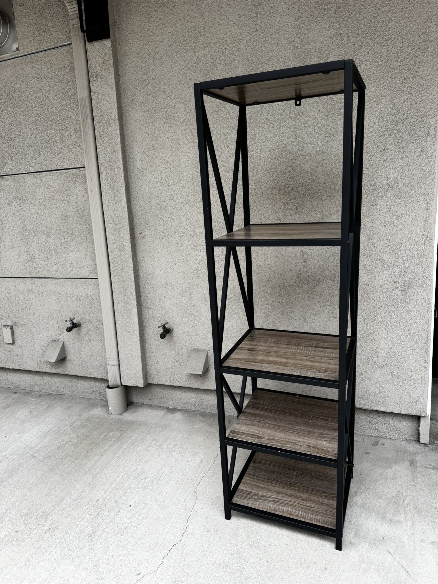 Farmhouse 4-Shelf Bookcase, Grey Wash 