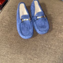 Boys Blue Suede Dress Shoes