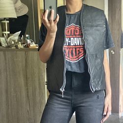 Vintage Contempo Casuals leather vest