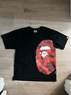 Black/Red BAPE Color Camo Side Big Ape Head Tee (FW25)
