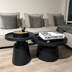 Modern Steel Black Nesting Coffee Table