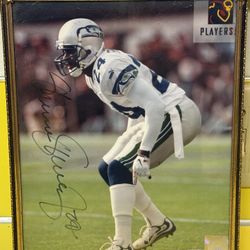 Shawn  Springs Signed Seattle Seahawks 8 X 10 Photo Framed NFL Hologram #24