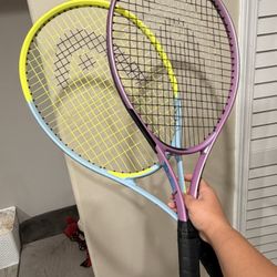 HEAD Youth Tennis Rackets (Blue & Purple) + Wilson Bag – Good Condition