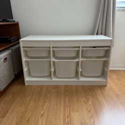 Storage Cabinet With Plastic Slide Out Bins