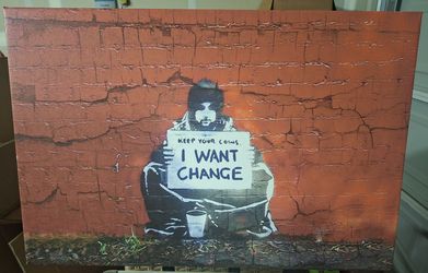 Banksy reprint on canvas
